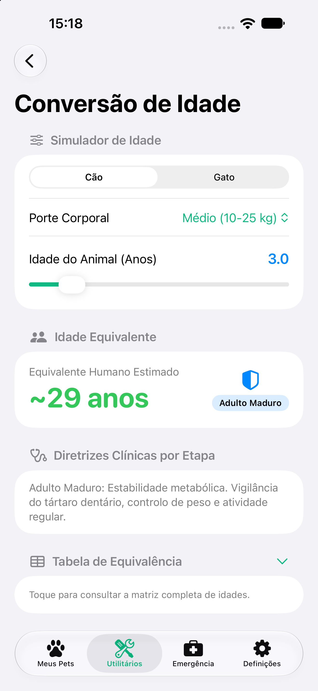 Conversor de Idade no iPhone
